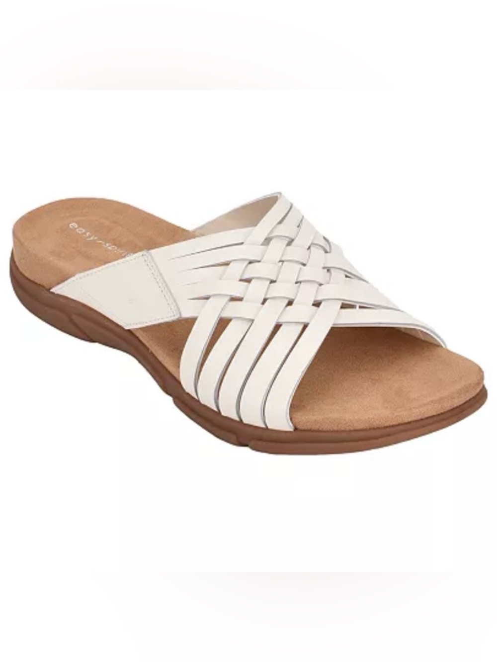 New Easy Spirit Meadow White Woven Slide Sandal Sz 8.5 Wide